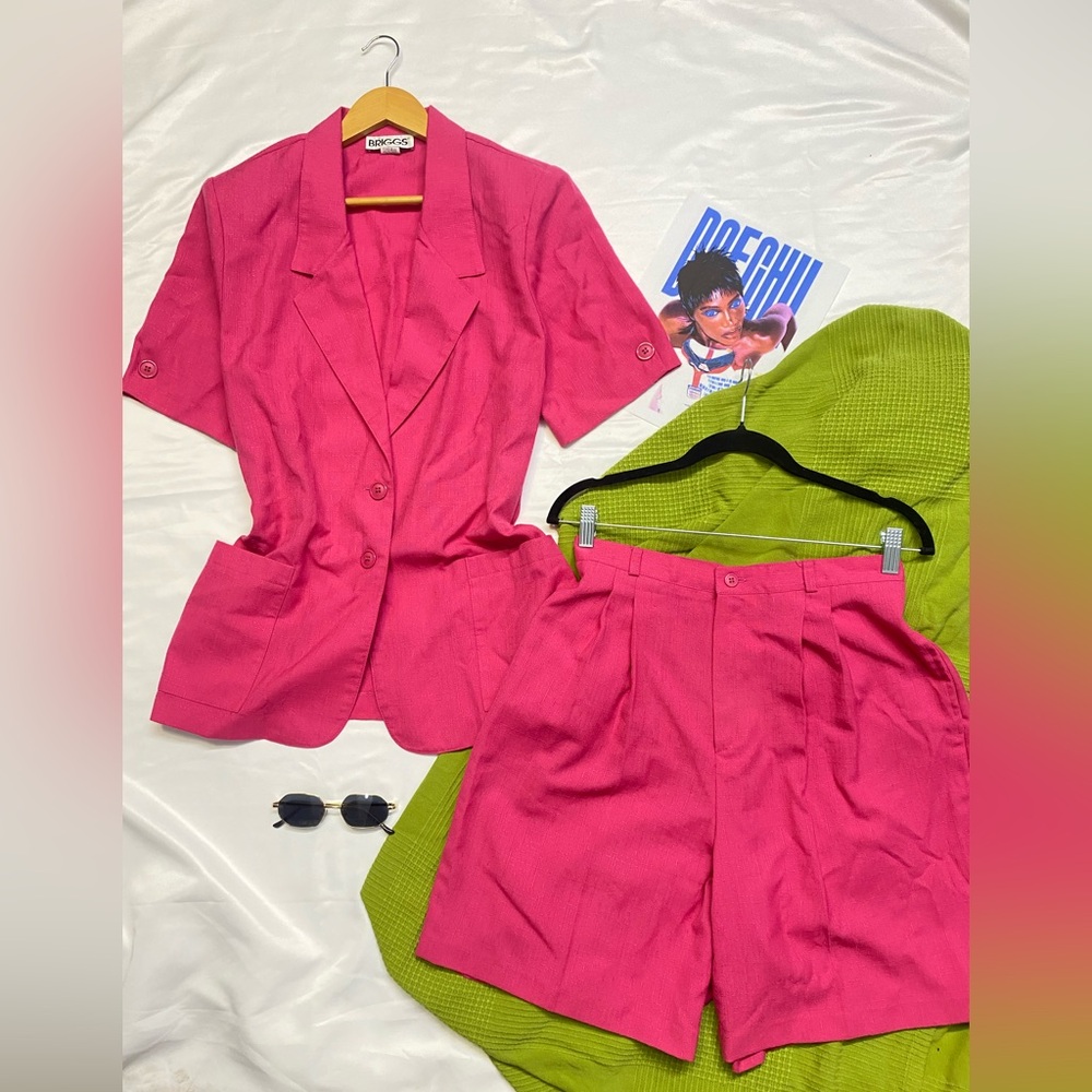 Briggs New York Pink Blazer and Shorts Set